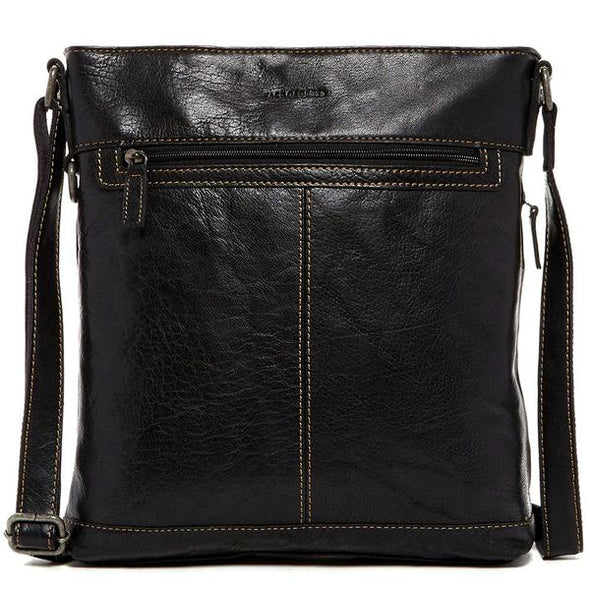 black crossbody bag keeps phone, wallet, travel documents close at hand